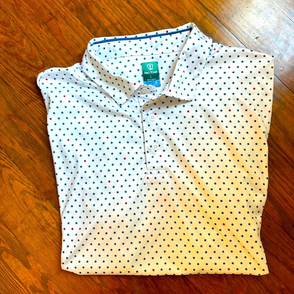 Mens ProTour golf polo. Large.